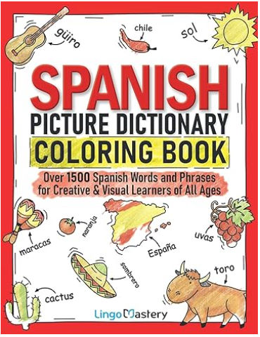 Spanish Picture Dictionary Coloring Book